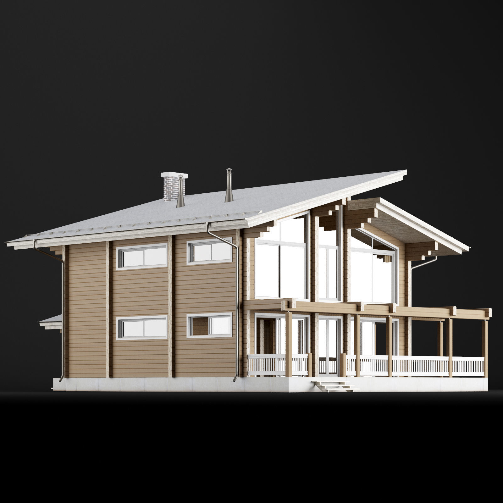 Modern house 02 3D model_2