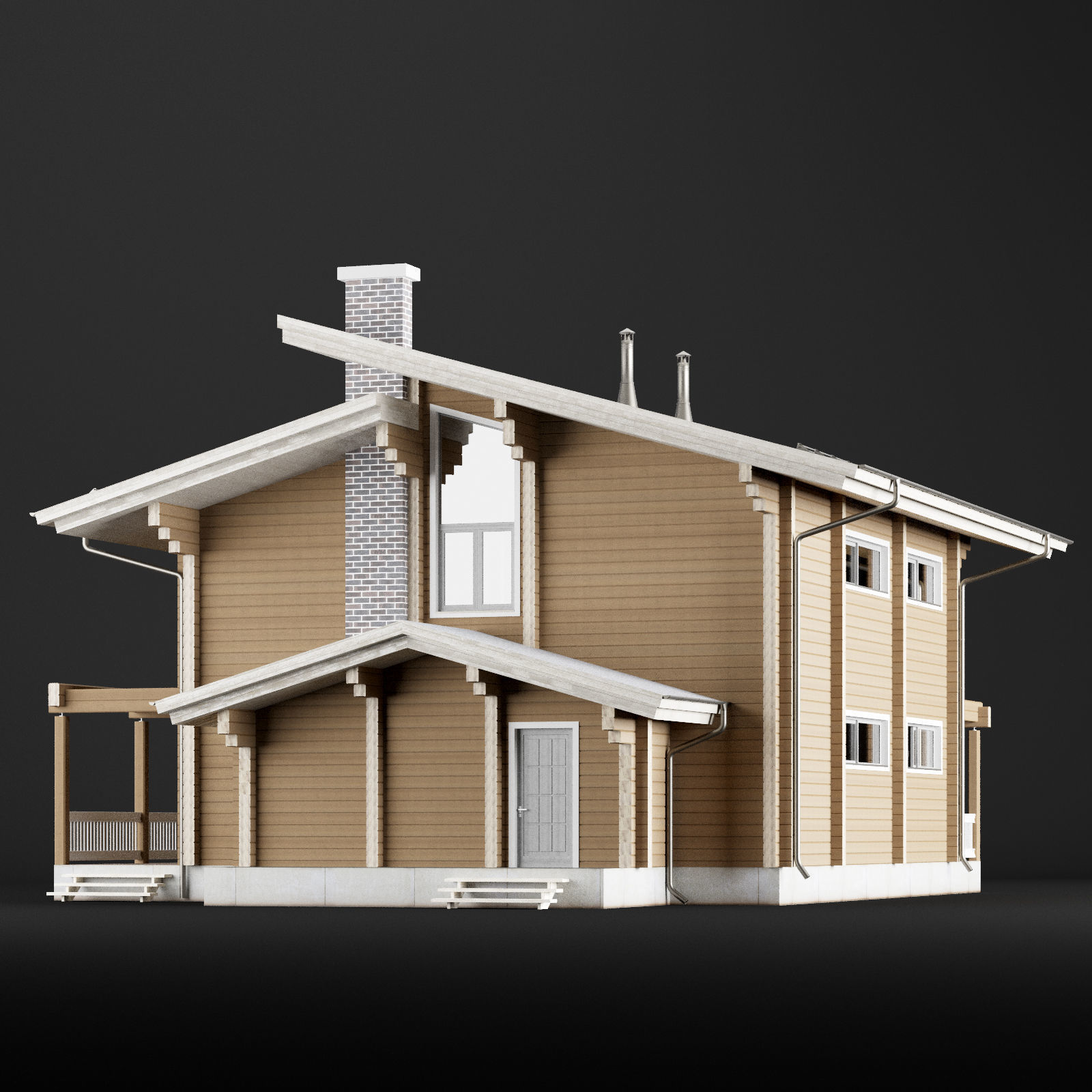 Modern house 02 3D model_10