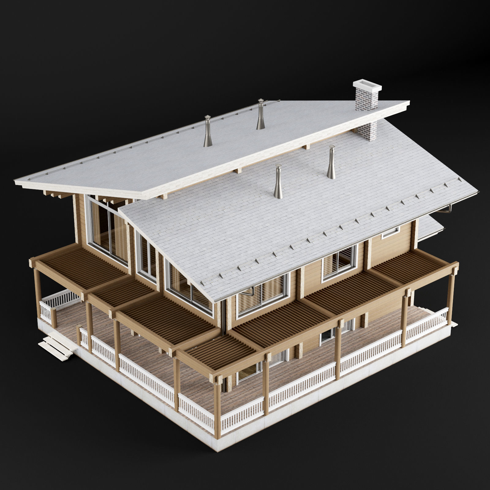 Modern house 02 3D model_32
