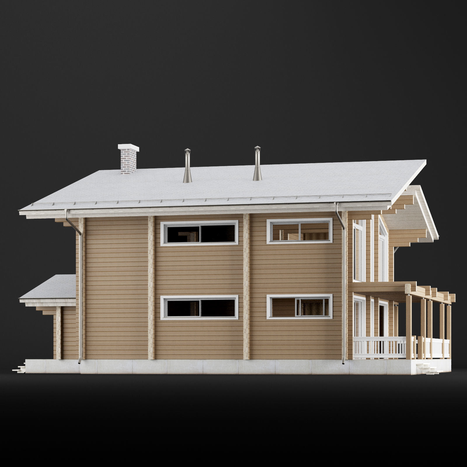 Modern house 02 3D model_4