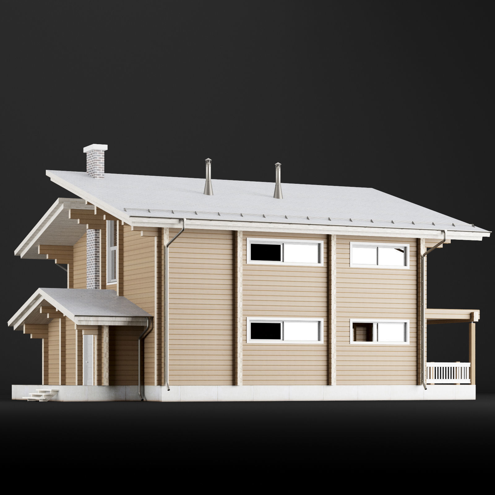 Modern house 02 3D model_6