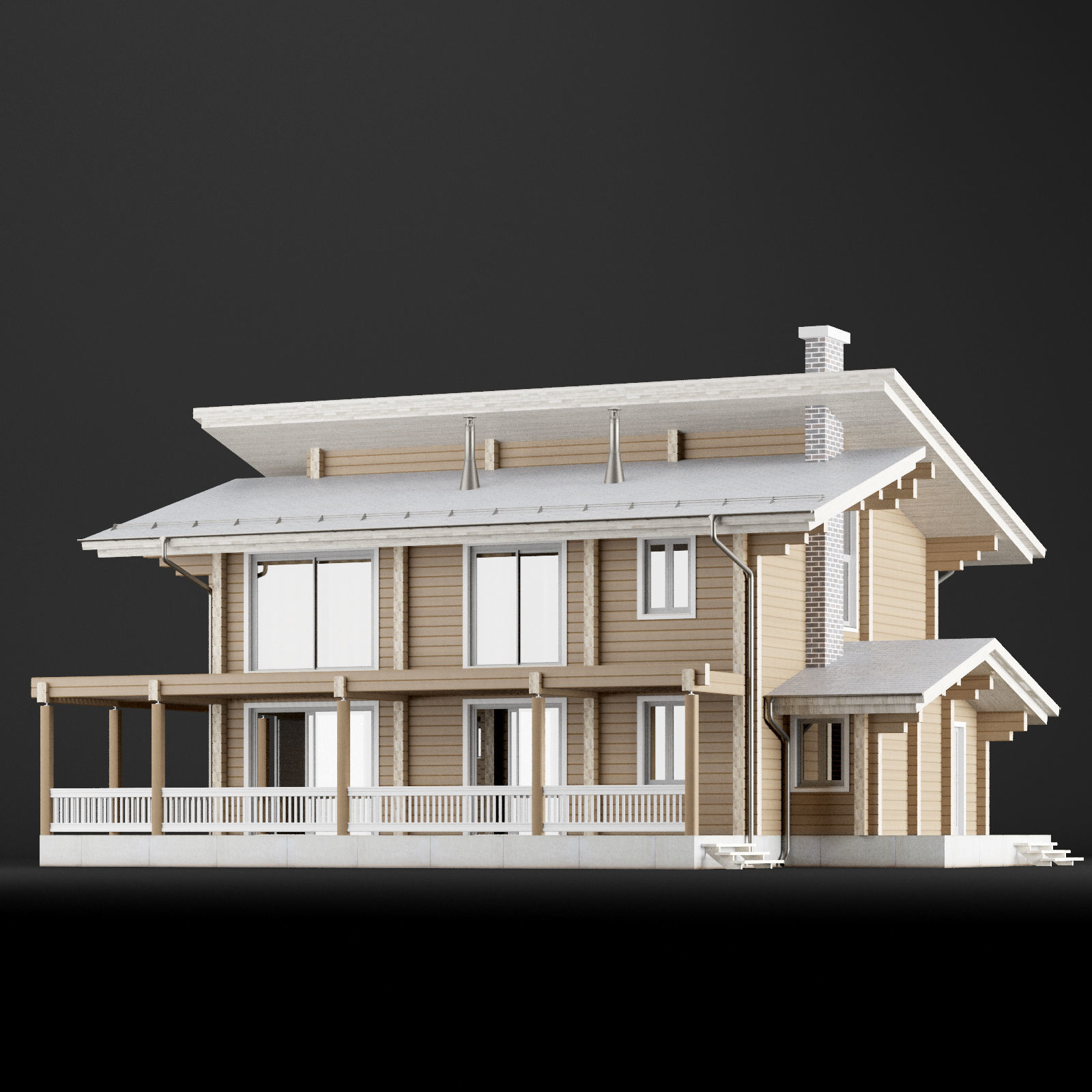 Modern house 02 3D model_16