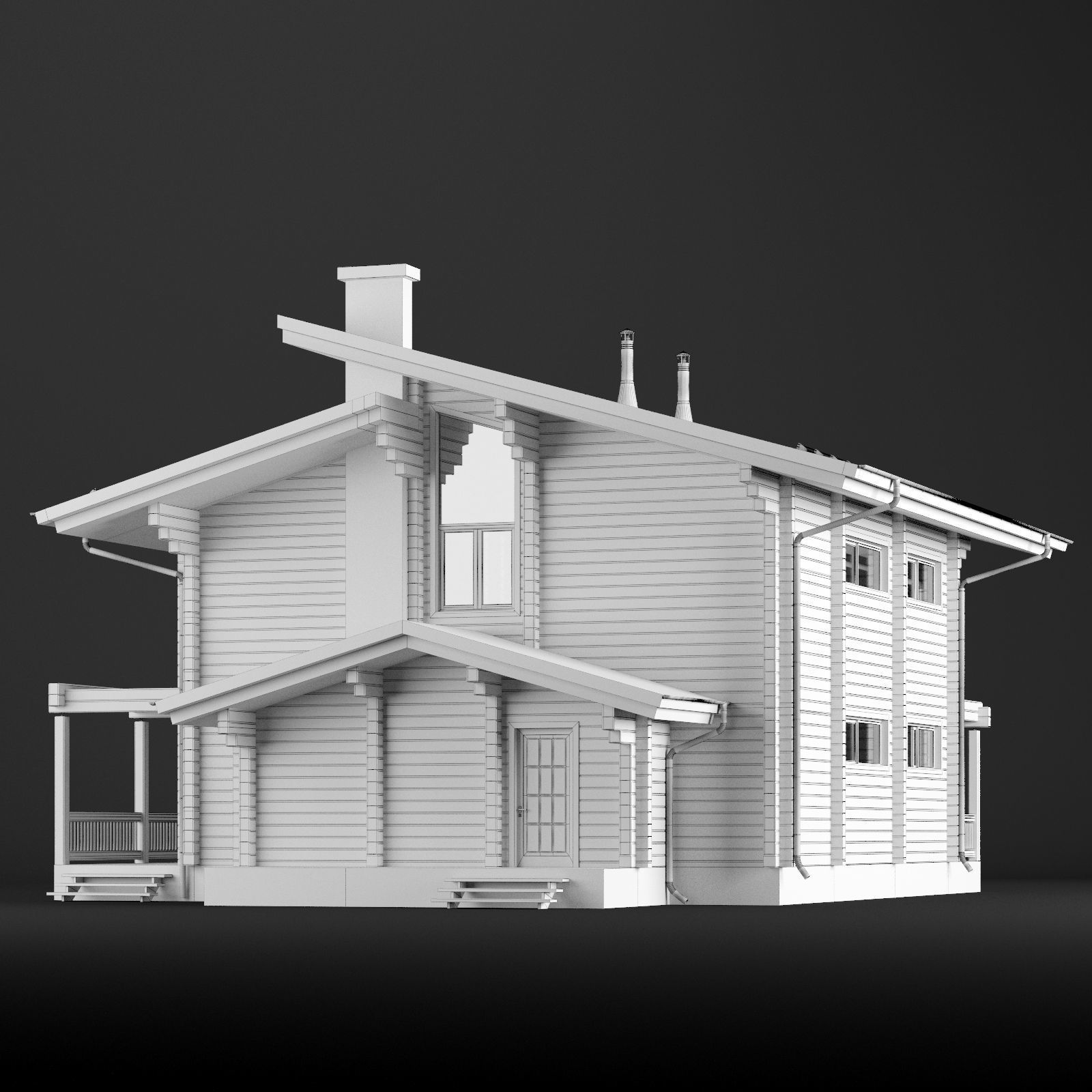 Modern house 02 3D model_9
