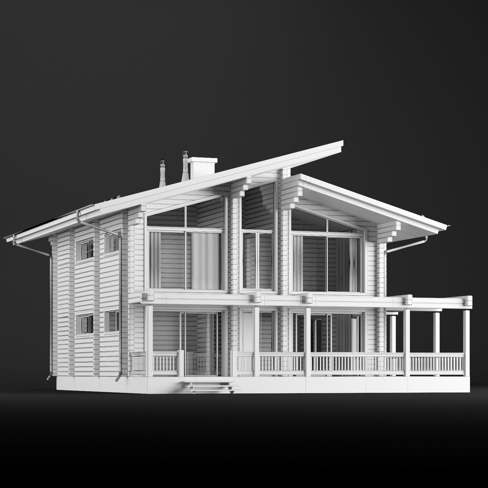 Modern house 02 3D model_1