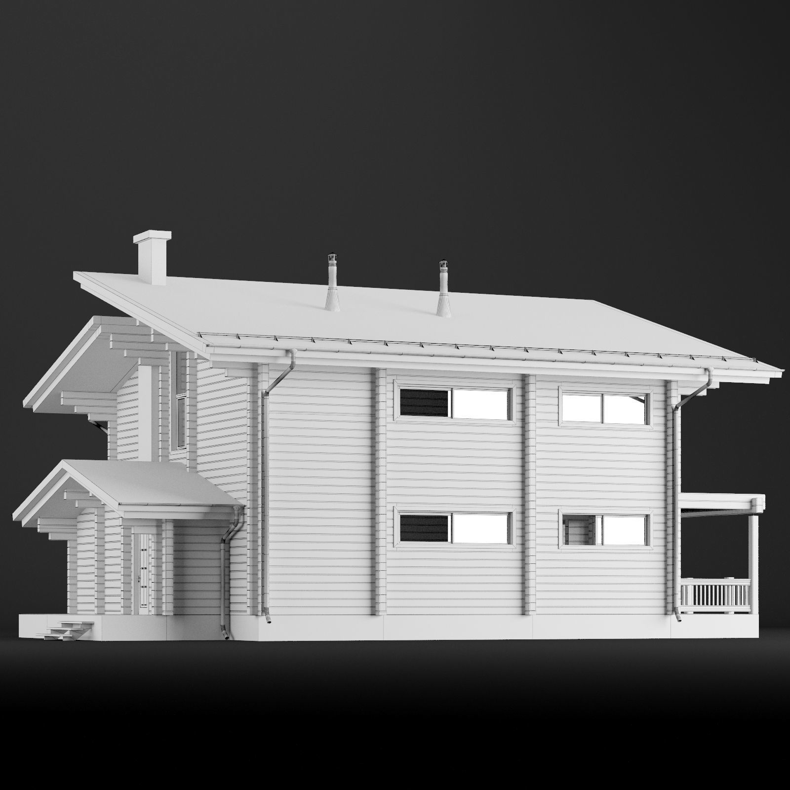 Modern house 02 3D model_7