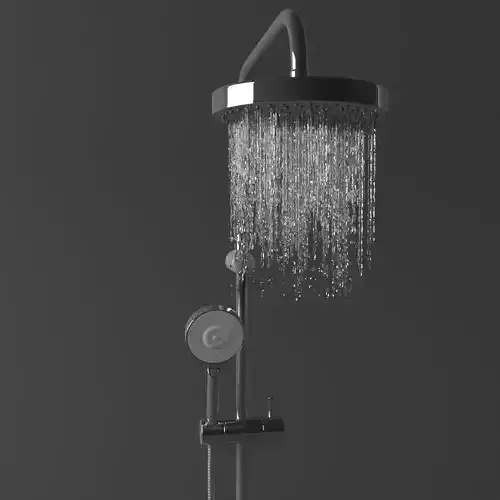 Realistic Shower Water Animated 3D model