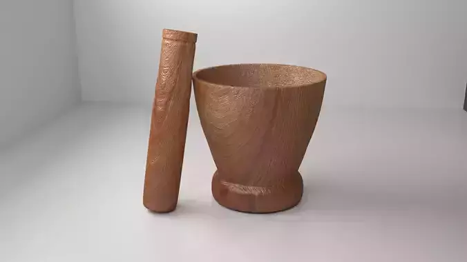 Wood Mortar and Pestle 3