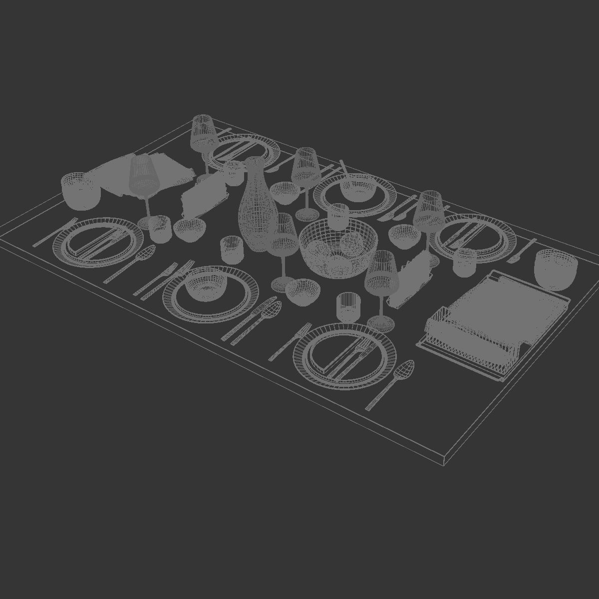 Table setting 8 3D model_4