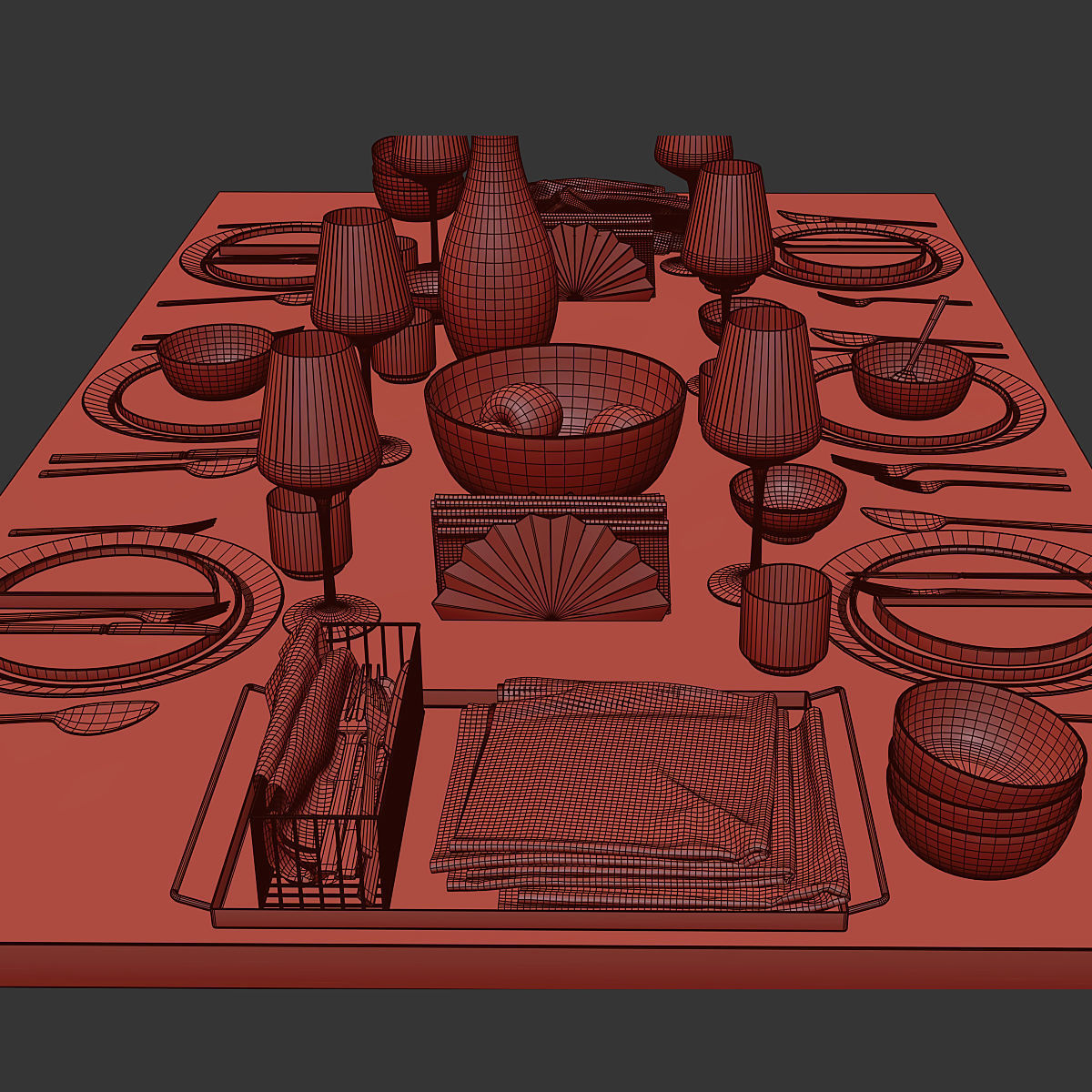 Table setting 8 3D model_2