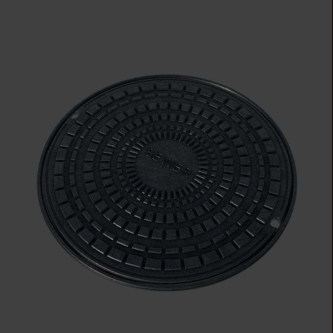 Manhole-Sewer-Drain Covers 15 PBR Texture Set Texture_6