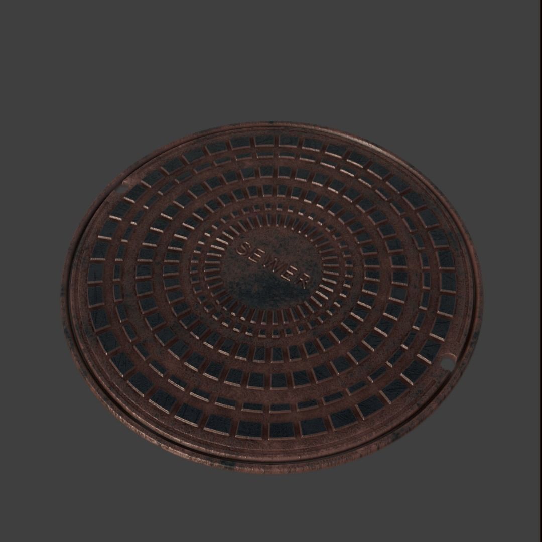Manhole-Sewer-Drain Covers 15 PBR Texture Set Texture_9