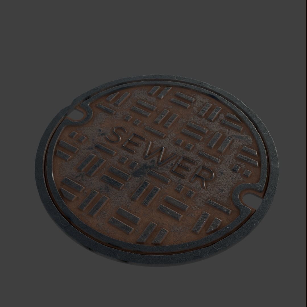 Manhole-Sewer-Drain Covers 15 PBR Texture Set Texture_29