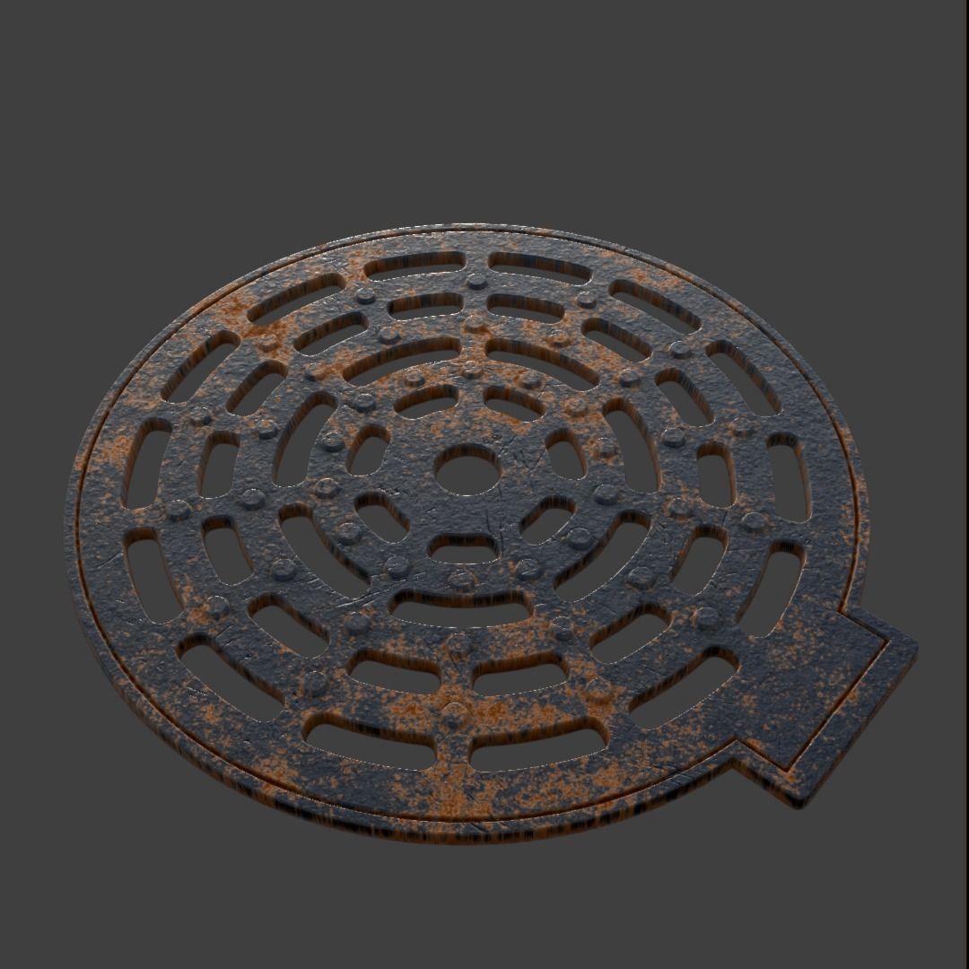 Manhole-Sewer-Drain Covers 15 PBR Texture Set Texture_52