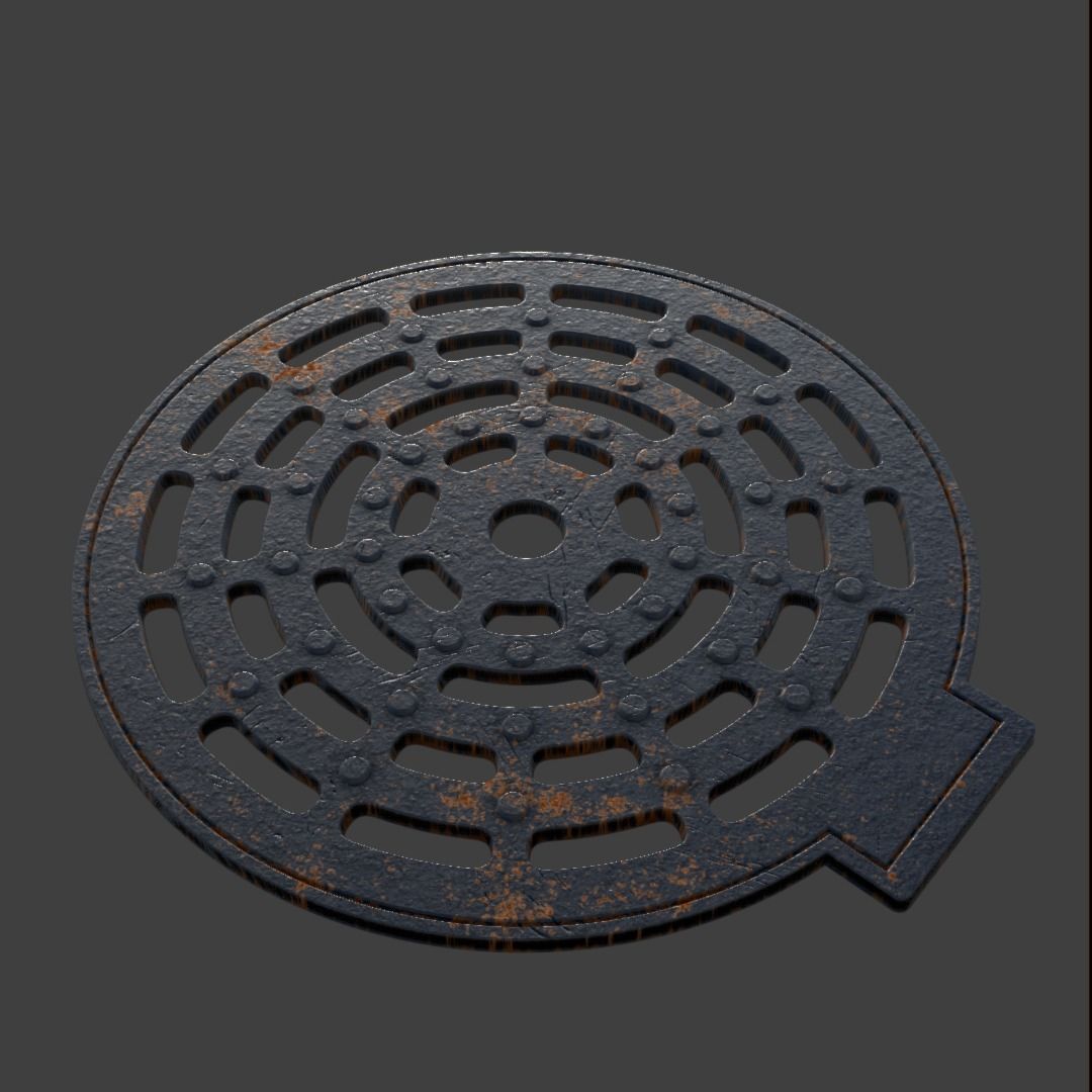 Manhole-Sewer-Drain Covers 15 PBR Texture Set Texture_51