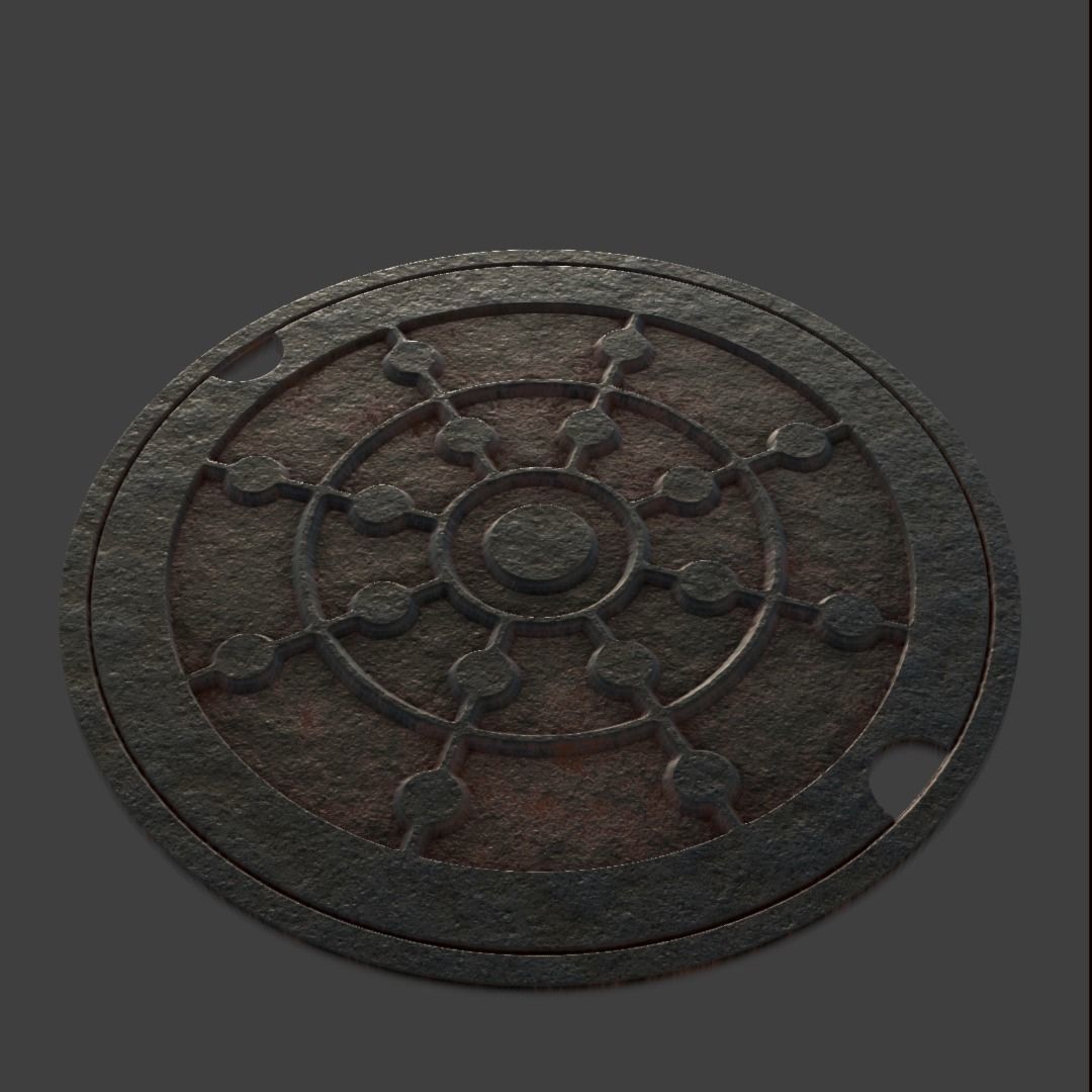 Manhole-Sewer-Drain Covers 15 PBR Texture Set Texture_60