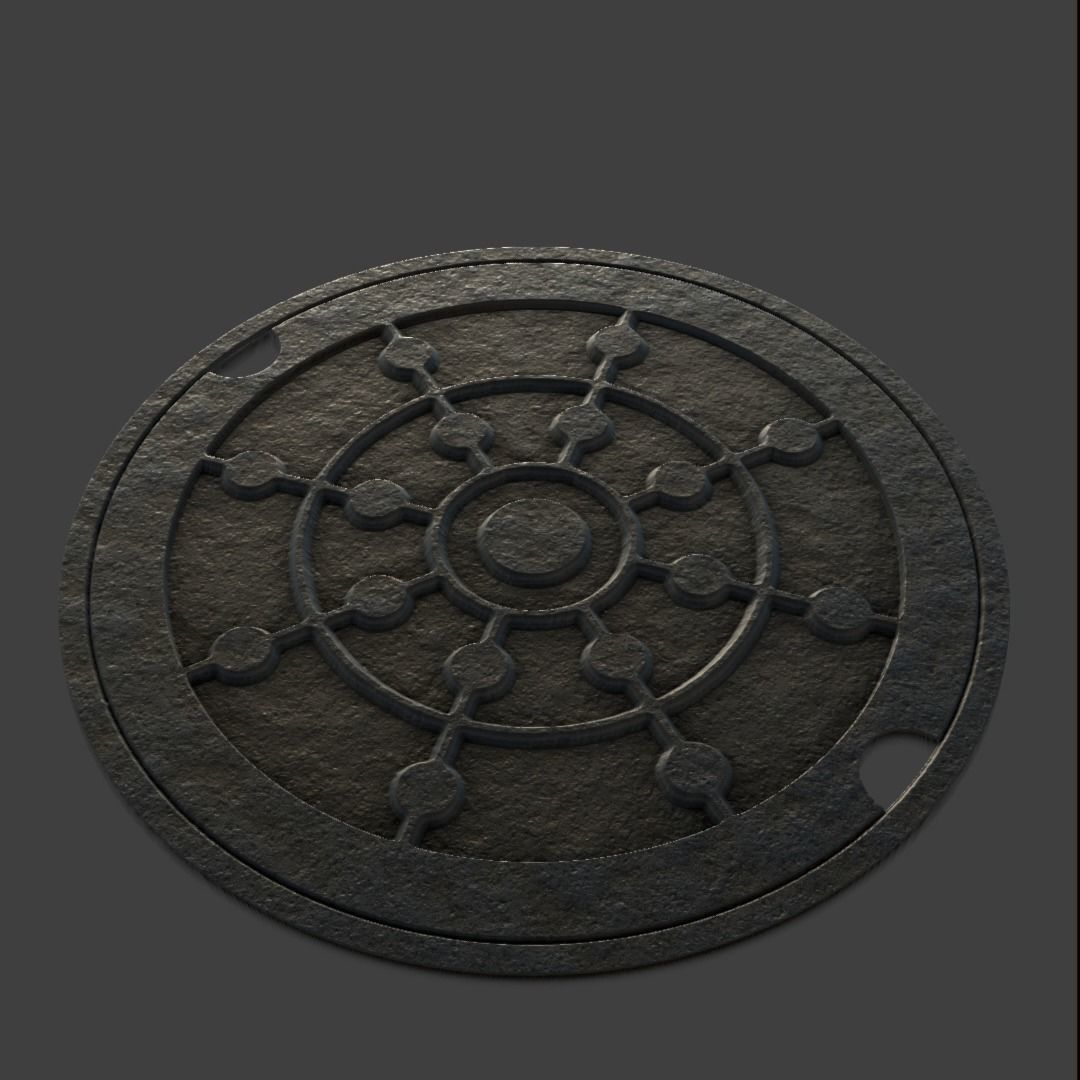 Manhole-Sewer-Drain Covers 15 PBR Texture Set Texture_58