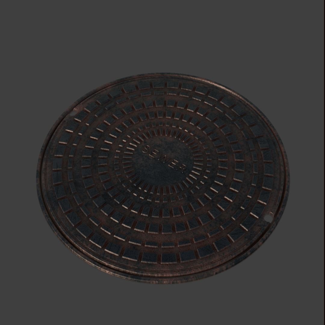 Manhole-Sewer-Drain Covers 15 PBR Texture Set Texture_8