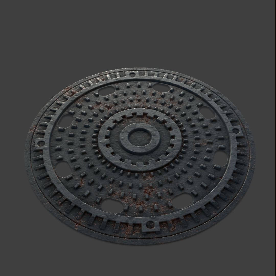 Manhole-Sewer-Drain Covers 15 PBR Texture Set Texture_47