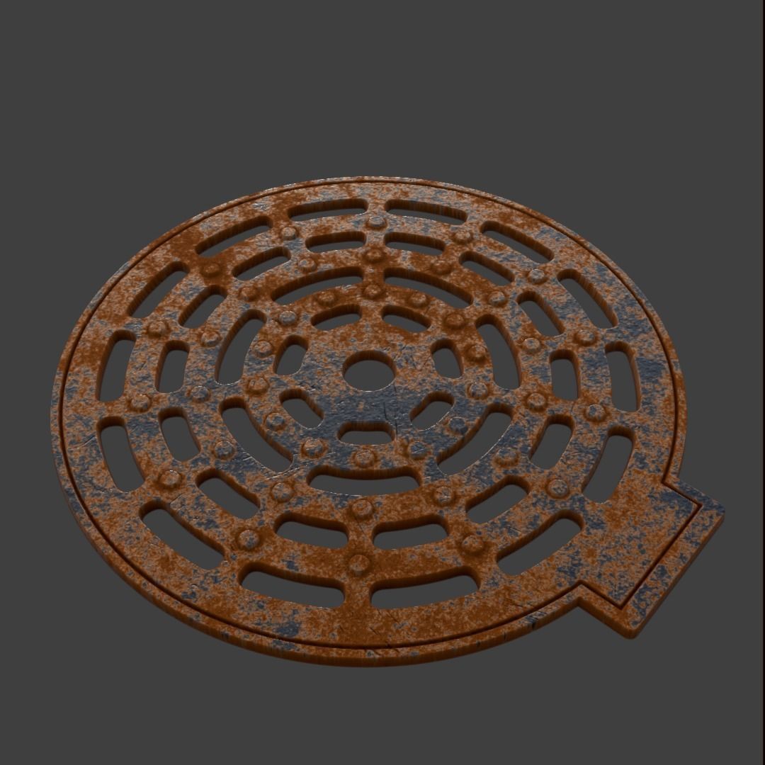 Manhole-Sewer-Drain Covers 15 PBR Texture Set Texture_53