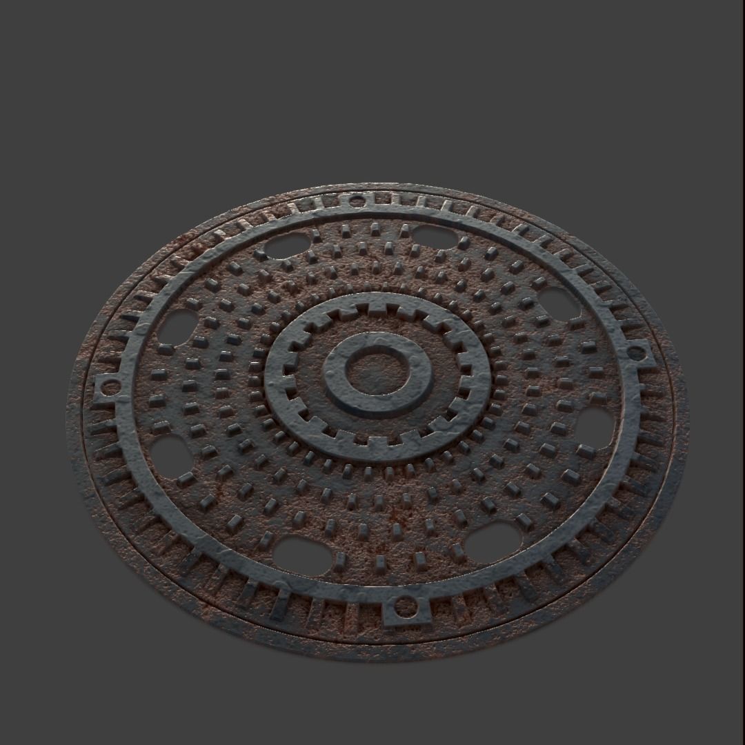 Manhole-Sewer-Drain Covers 15 PBR Texture Set Texture_48
