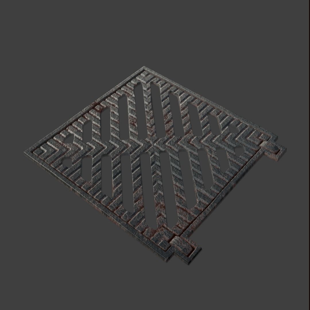 Manhole-Sewer-Drain Covers 15 PBR Texture Set Texture_44