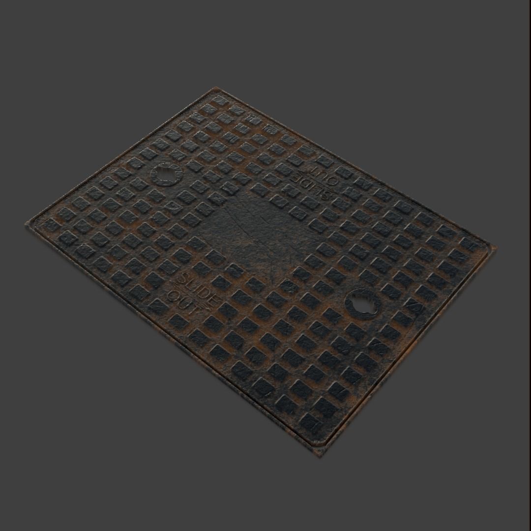 Manhole-Sewer-Drain Covers 15 PBR Texture Set Texture_4