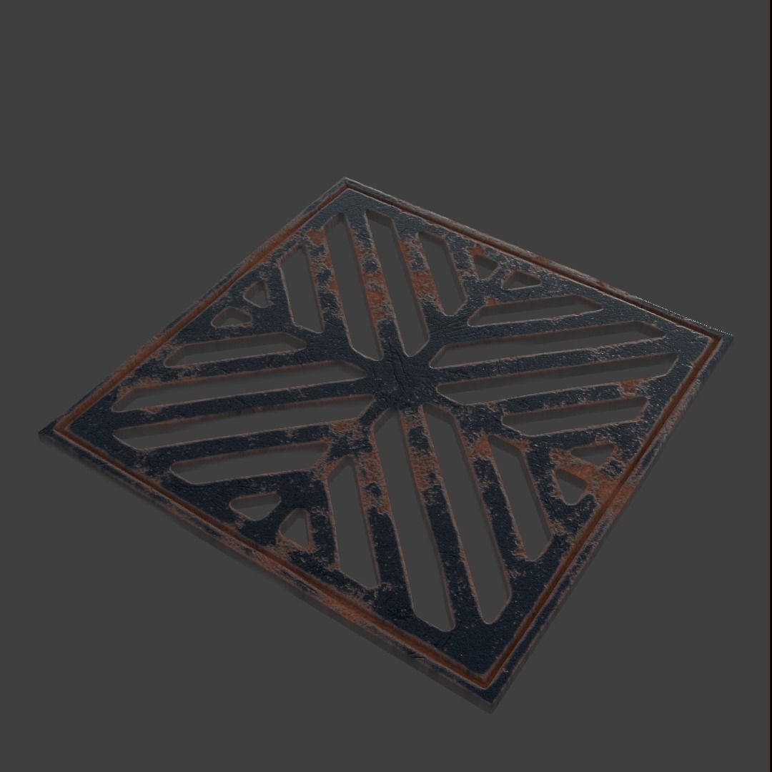 Manhole-Sewer-Drain Covers 15 PBR Texture Set Texture_12