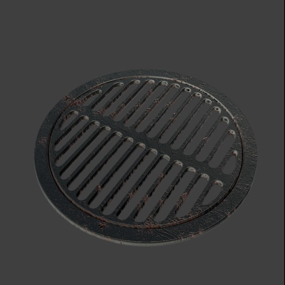 Manhole-Sewer-Drain Covers 15 PBR Texture Set Texture_31