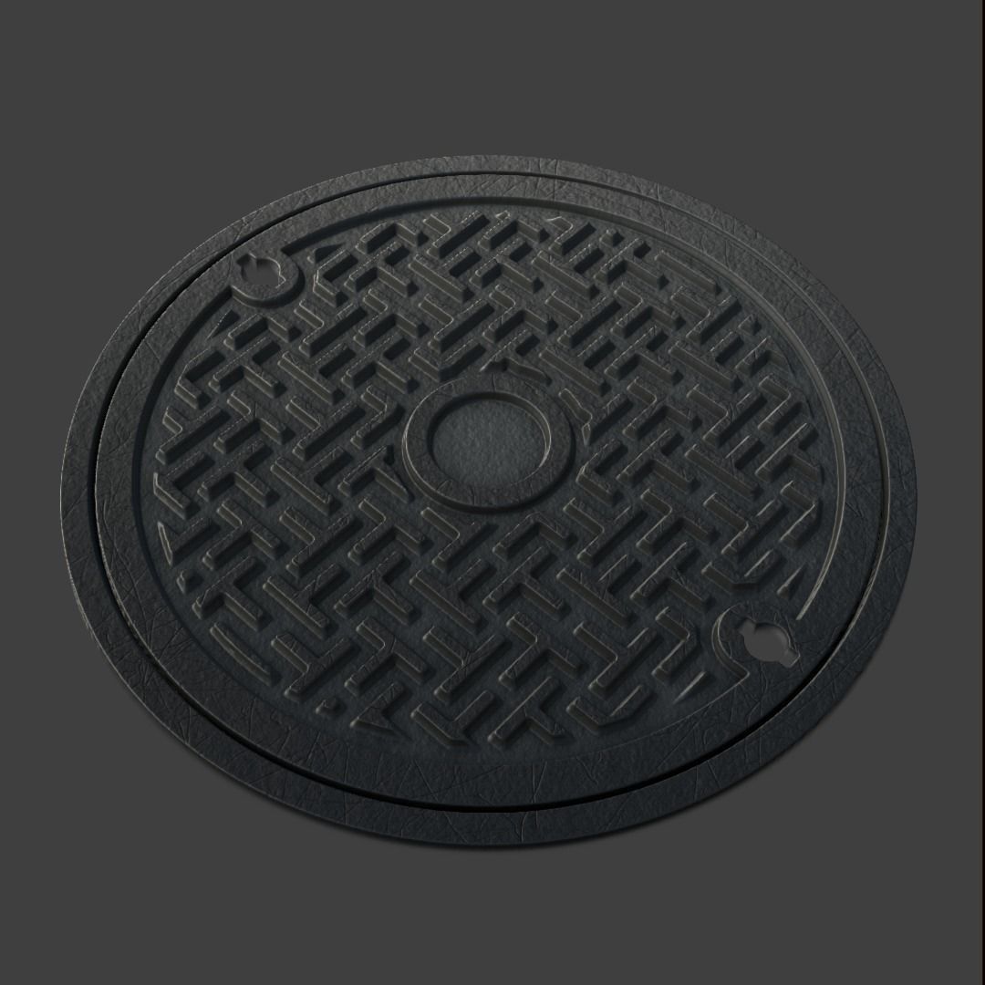 Manhole-Sewer-Drain Covers 15 PBR Texture Set Texture_34
