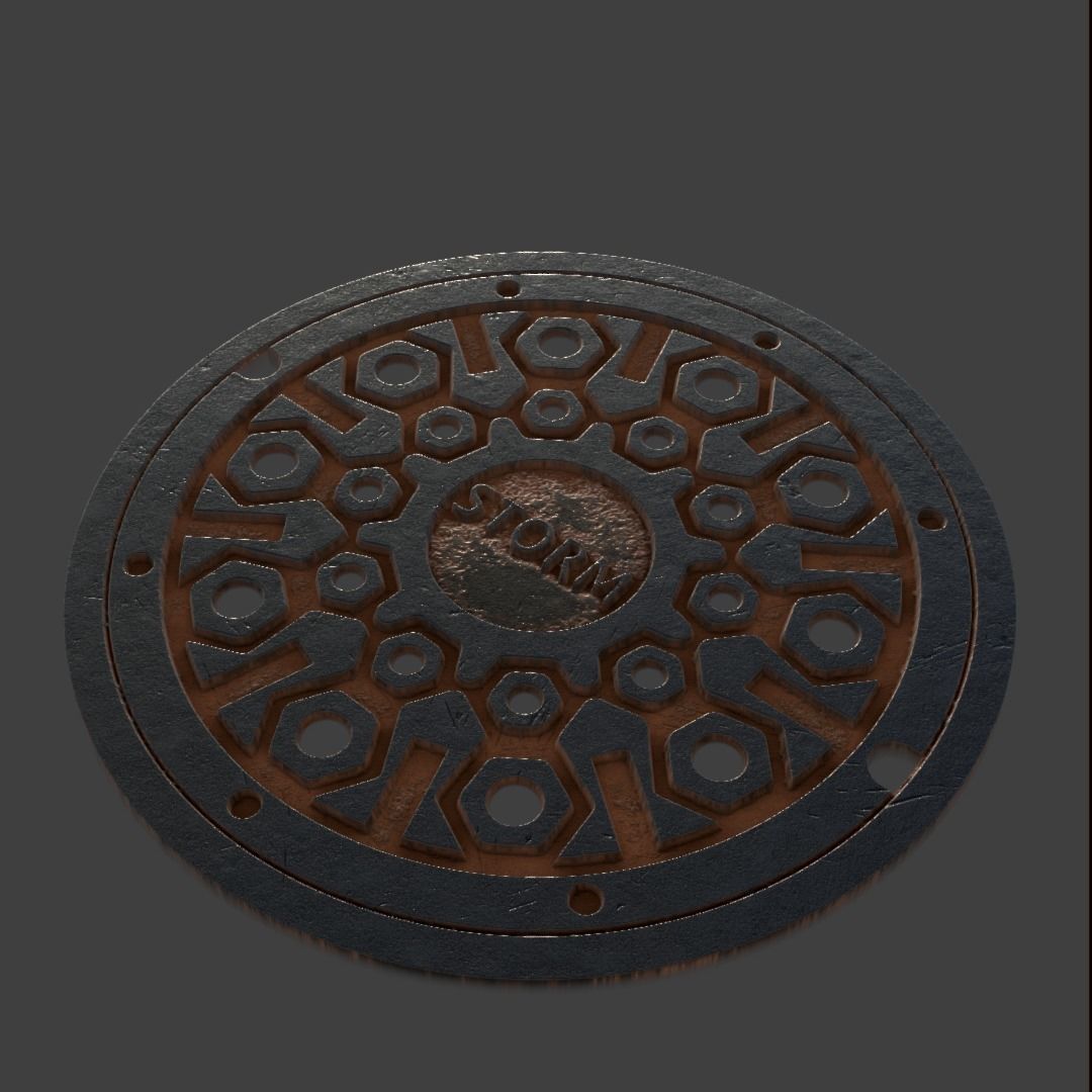 Manhole-Sewer-Drain Covers 15 PBR Texture Set Texture_56