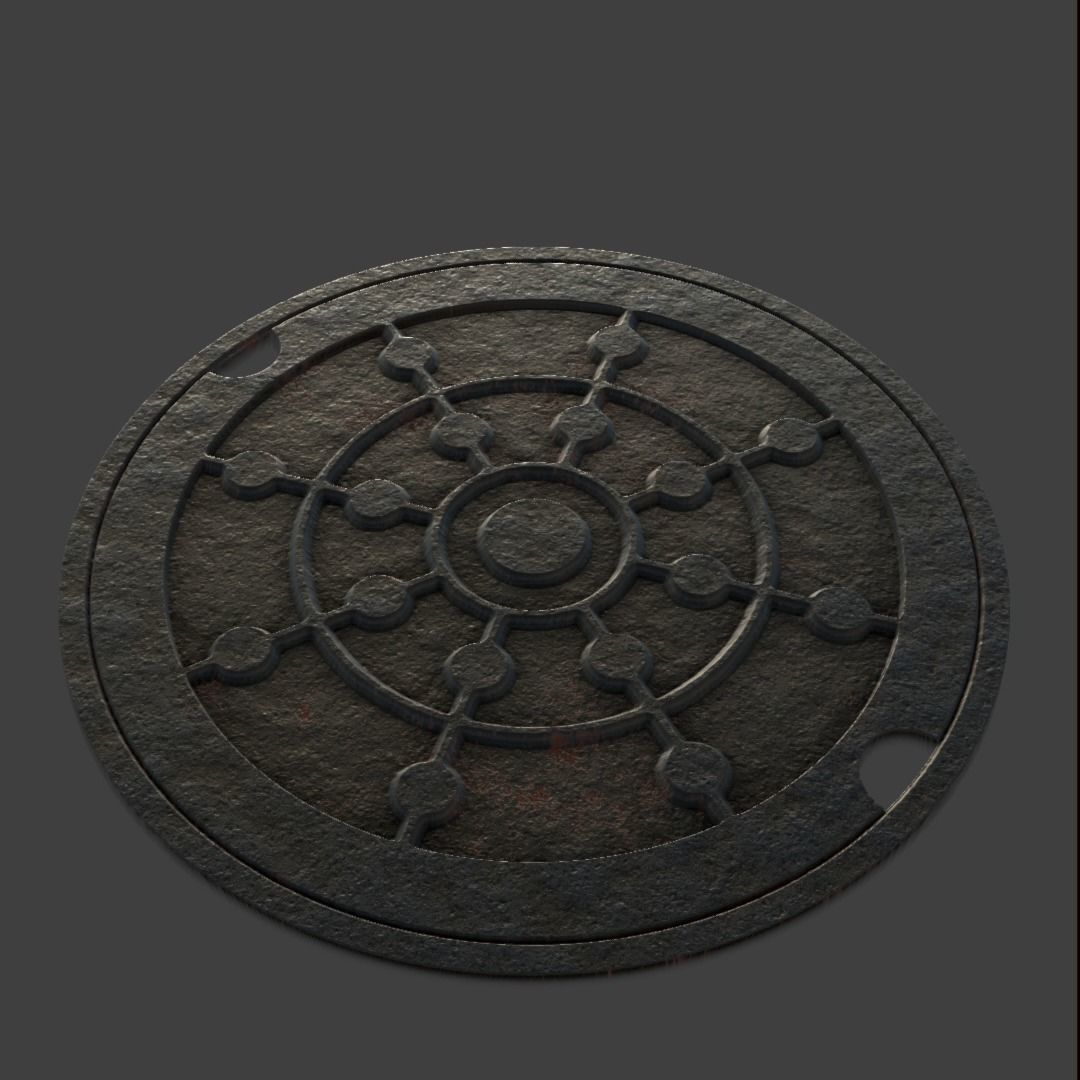 Manhole-Sewer-Drain Covers 15 PBR Texture Set Texture_59