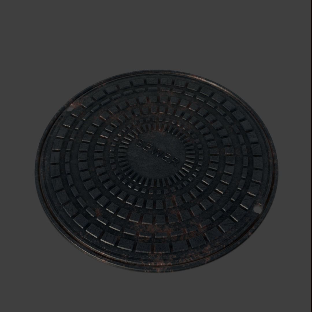 Manhole-Sewer-Drain Covers 15 PBR Texture Set Texture_7