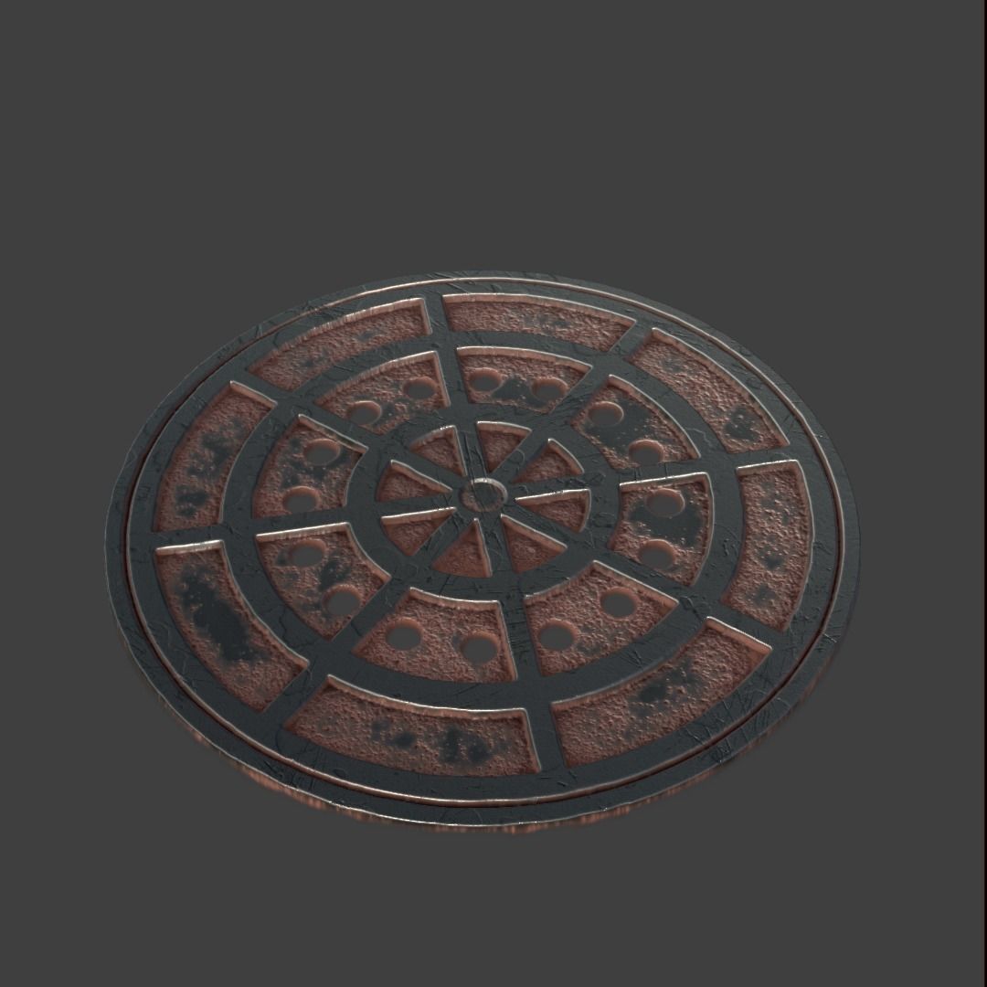 Manhole-Sewer-Drain Covers 15 PBR Texture Set Texture_24