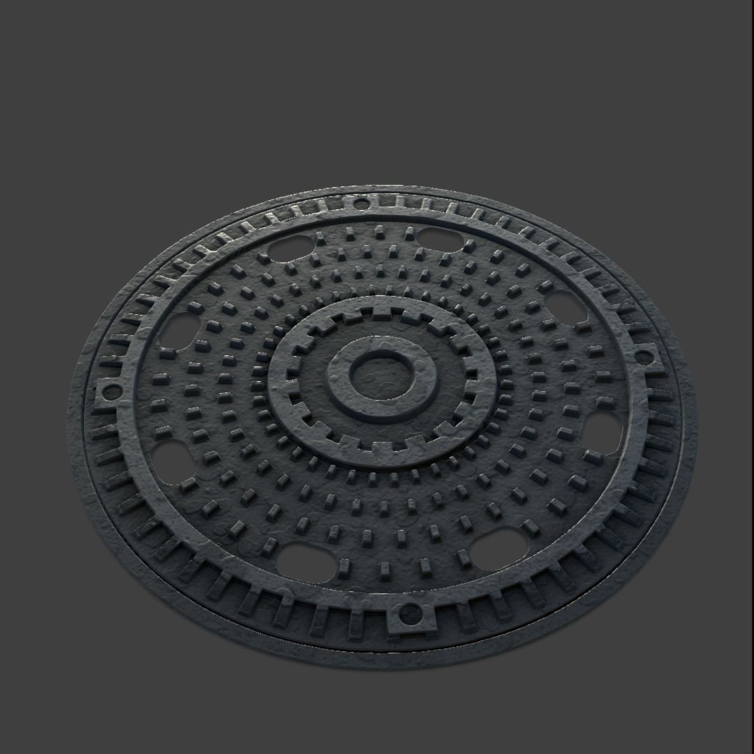 Manhole-Sewer-Drain Covers 15 PBR Texture Set Texture_46