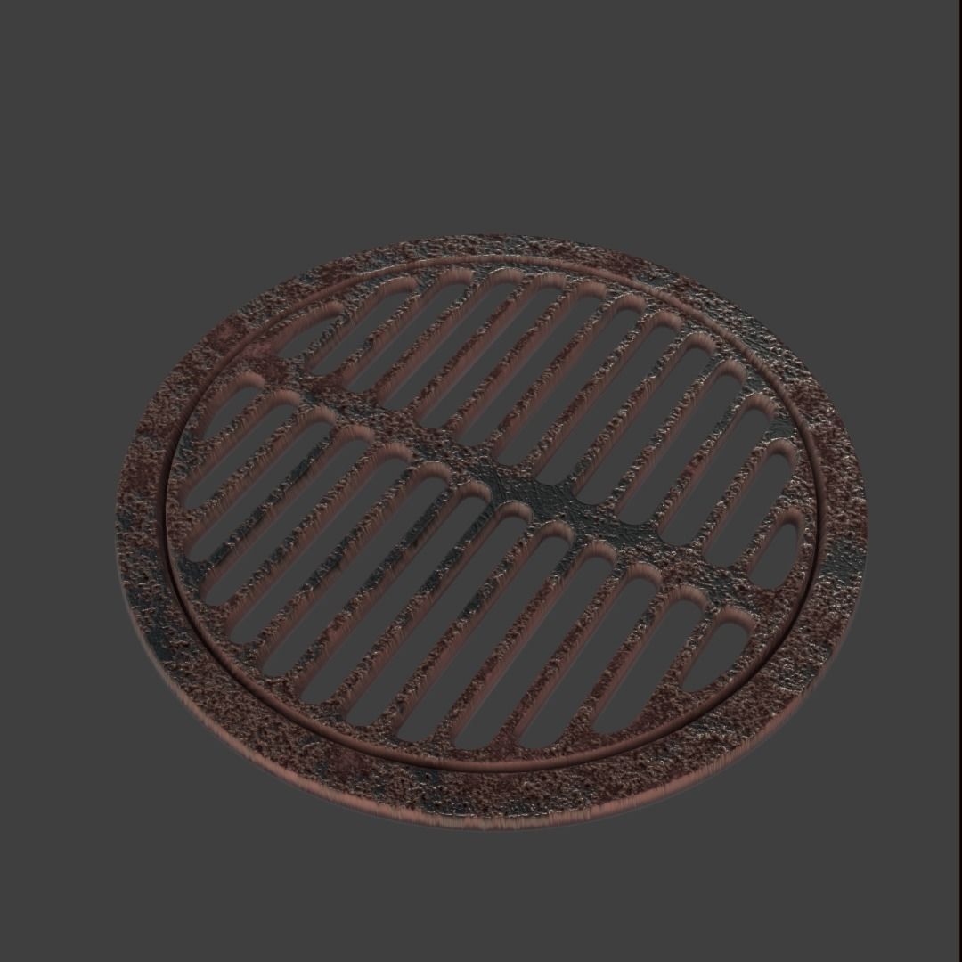 Manhole-Sewer-Drain Covers 15 PBR Texture Set Texture_33