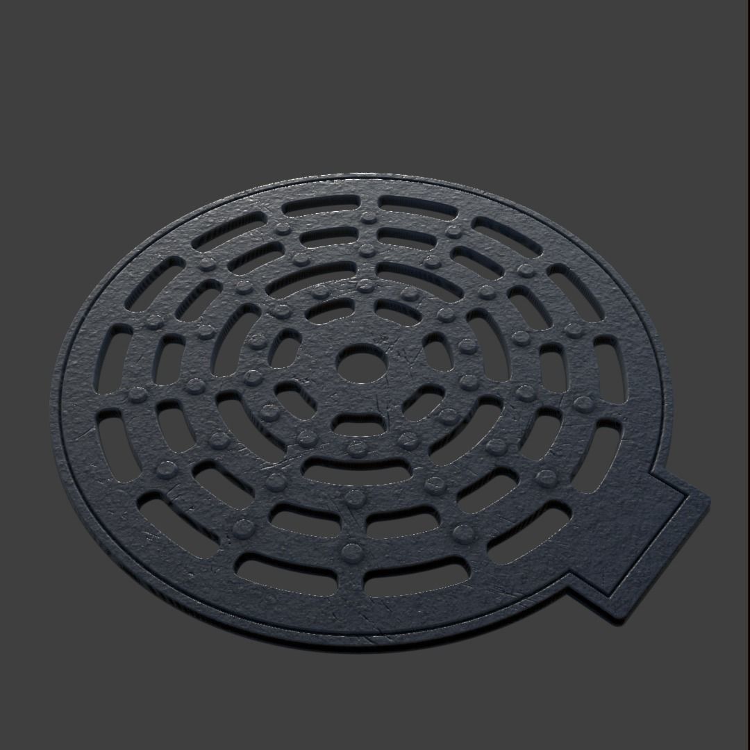 Manhole-Sewer-Drain Covers 15 PBR Texture Set Texture_50
