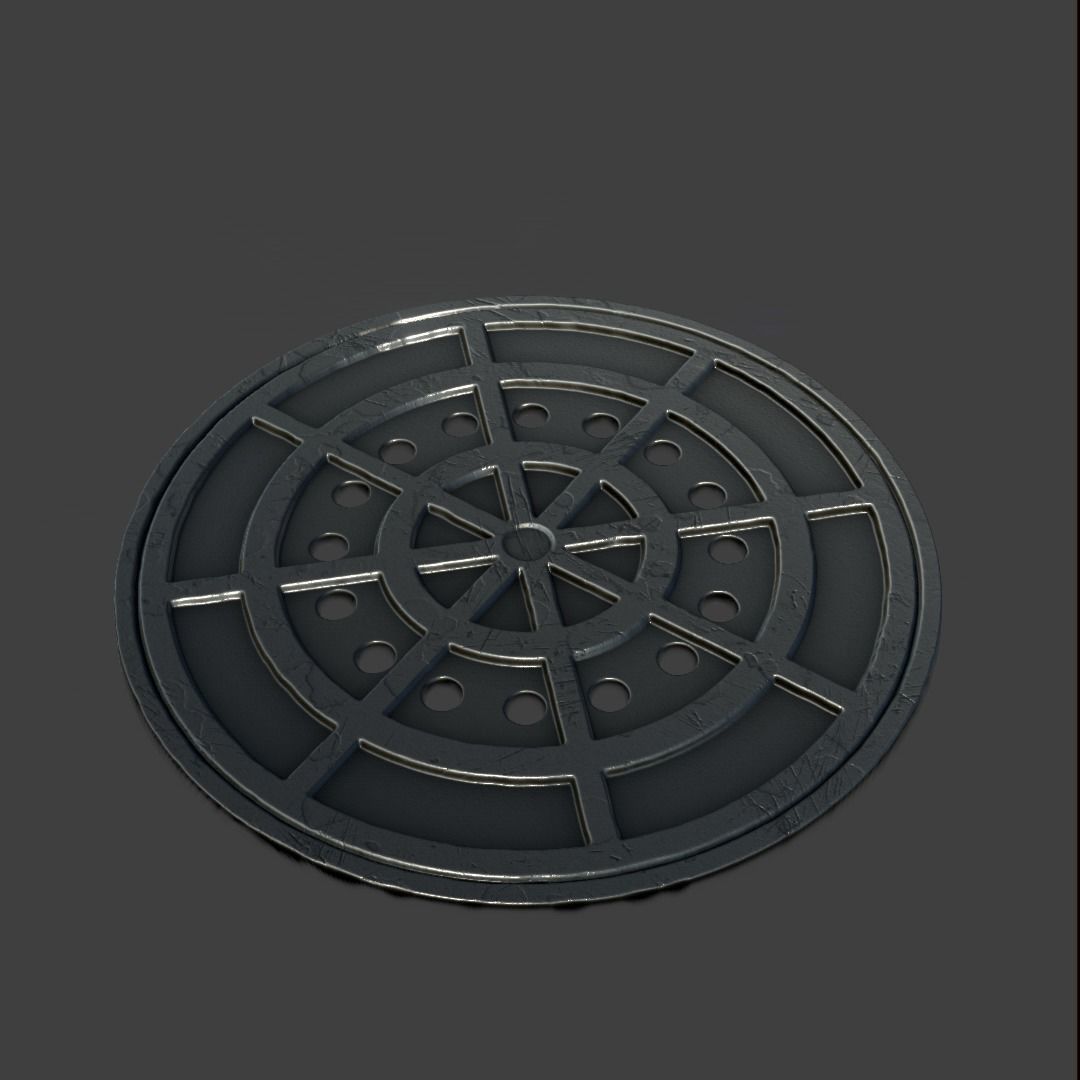 Manhole-Sewer-Drain Covers 15 PBR Texture Set Texture_22