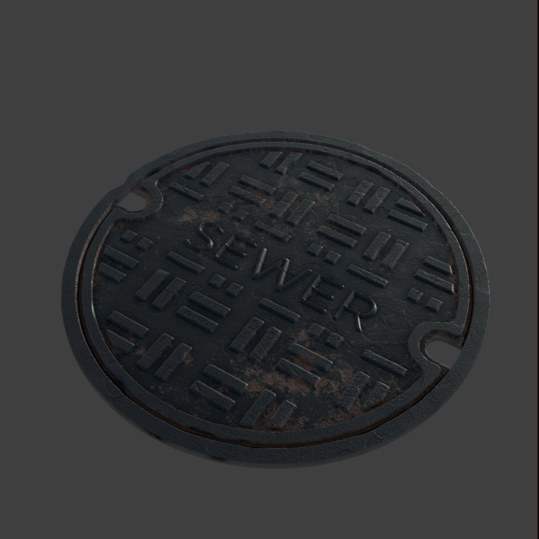 Manhole-Sewer-Drain Covers 15 PBR Texture Set Texture_27