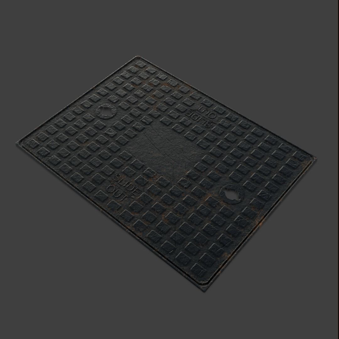 Manhole-Sewer-Drain Covers 15 PBR Texture Set Texture_3