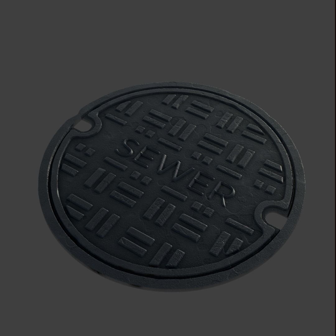 Manhole-Sewer-Drain Covers 15 PBR Texture Set Texture_26