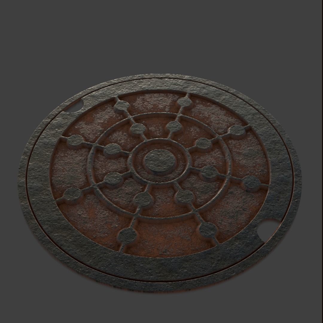 Manhole-Sewer-Drain Covers 15 PBR Texture Set Texture_61