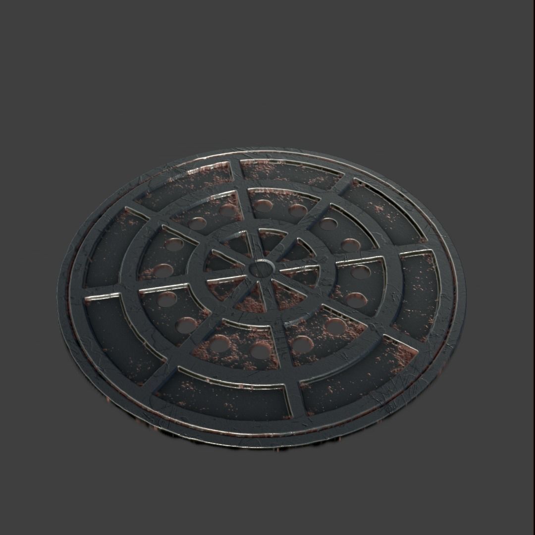 Manhole-Sewer-Drain Covers 15 PBR Texture Set Texture_23