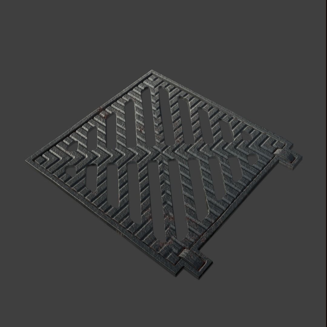 Manhole-Sewer-Drain Covers 15 PBR Texture Set Texture_43