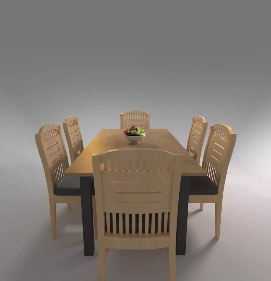 Dining table and chairs free 3D model | CGTrader