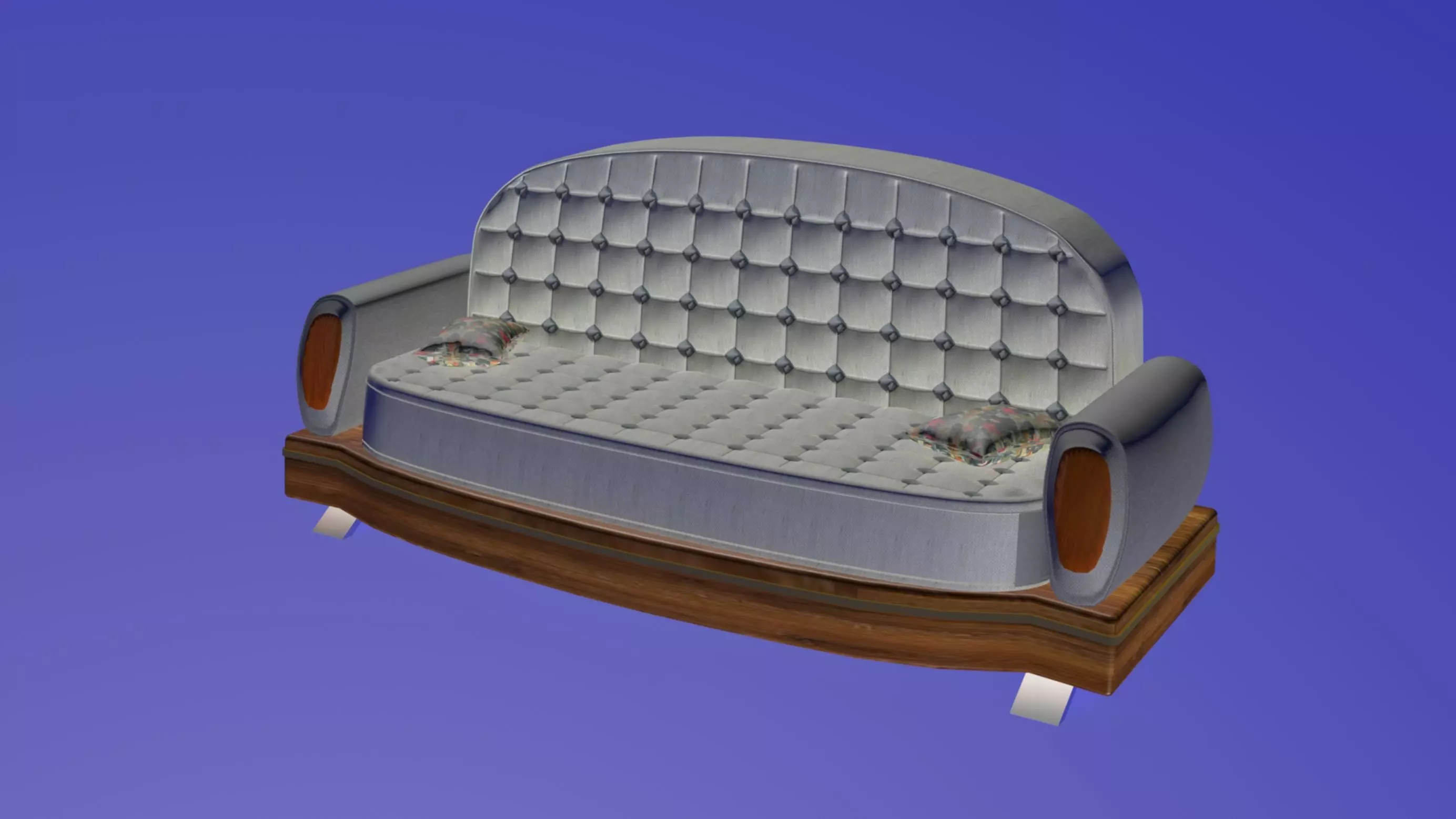 Sofa rounded chesterfield 3D model_0
