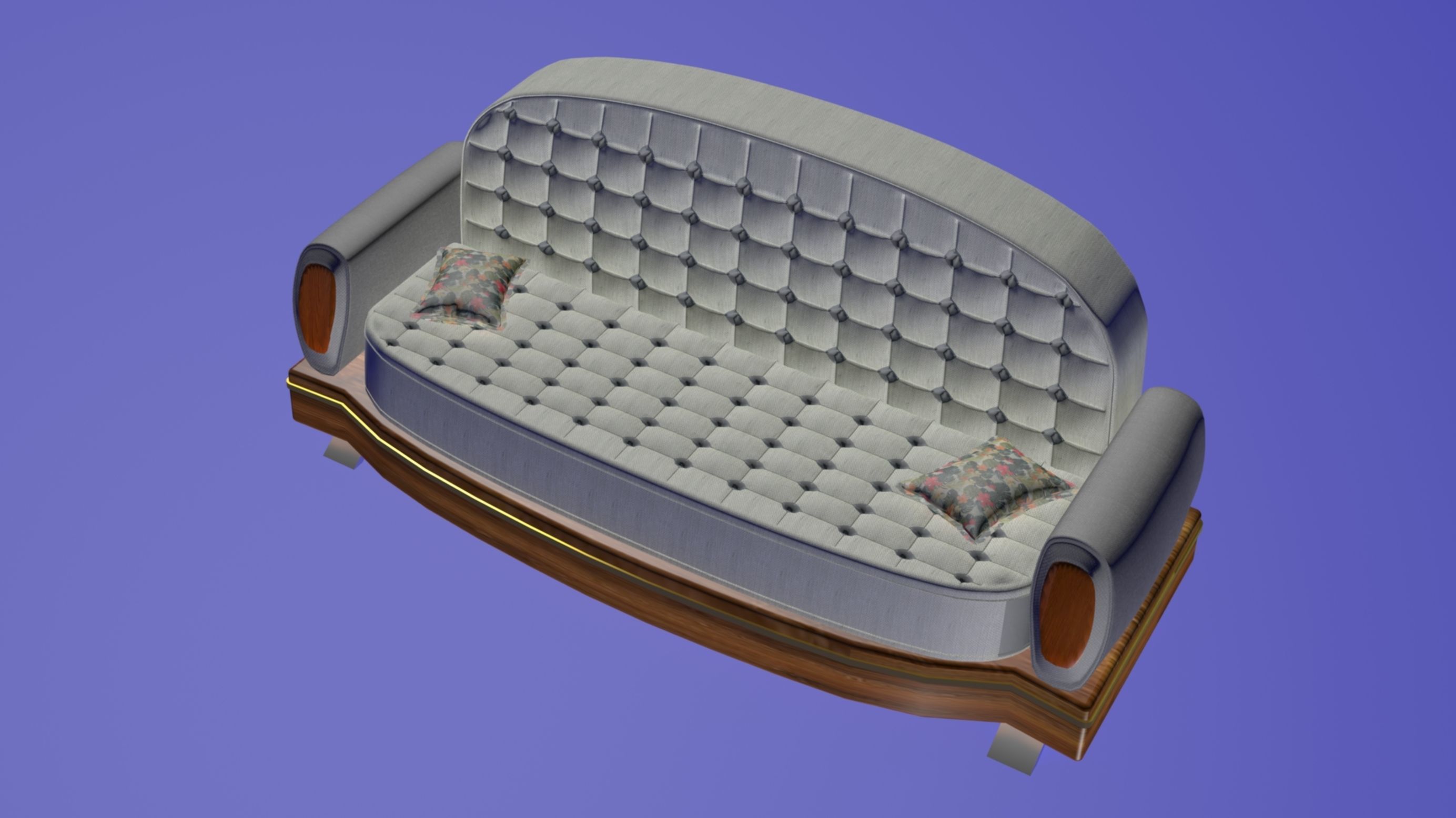 Sofa rounded chesterfield 3D model_5