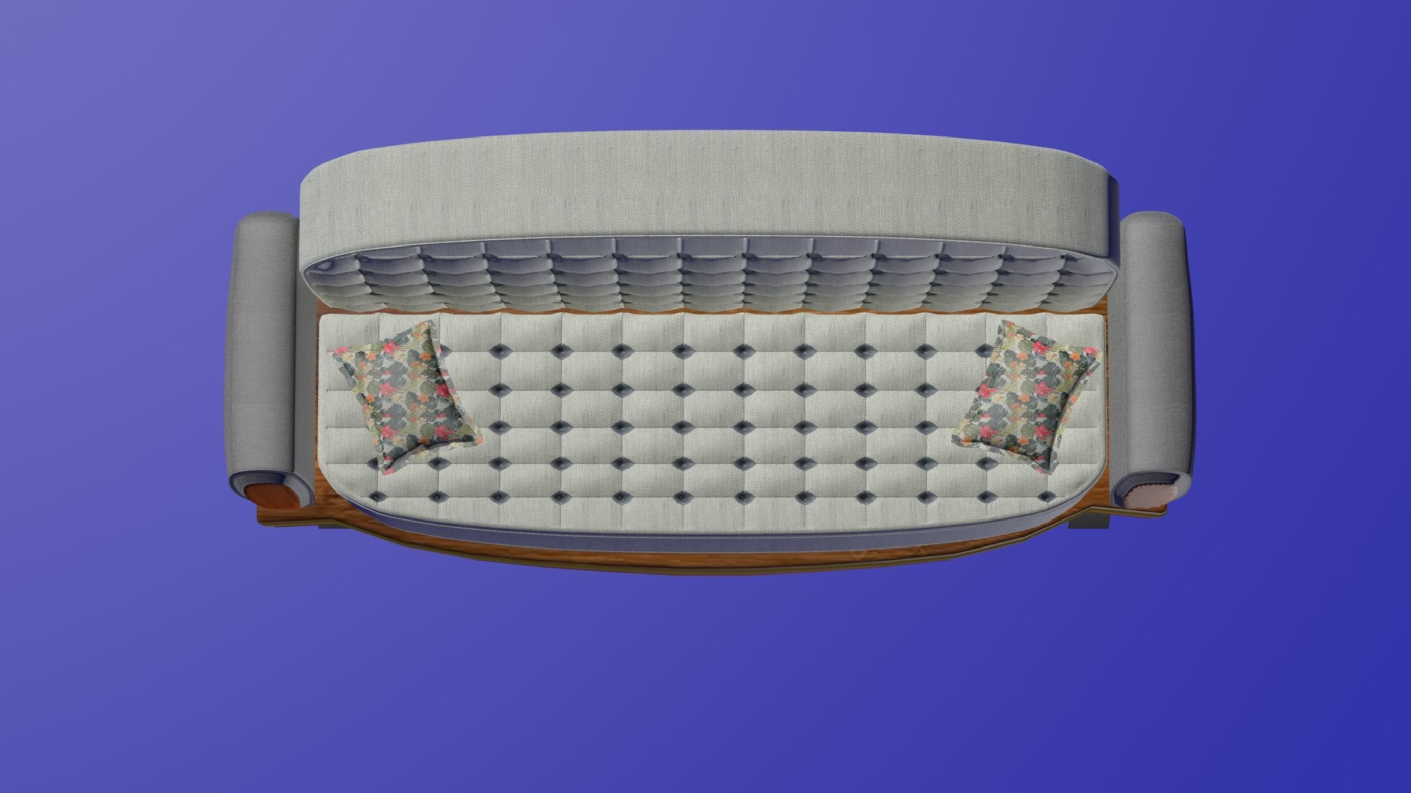 Sofa rounded chesterfield 3D model_8