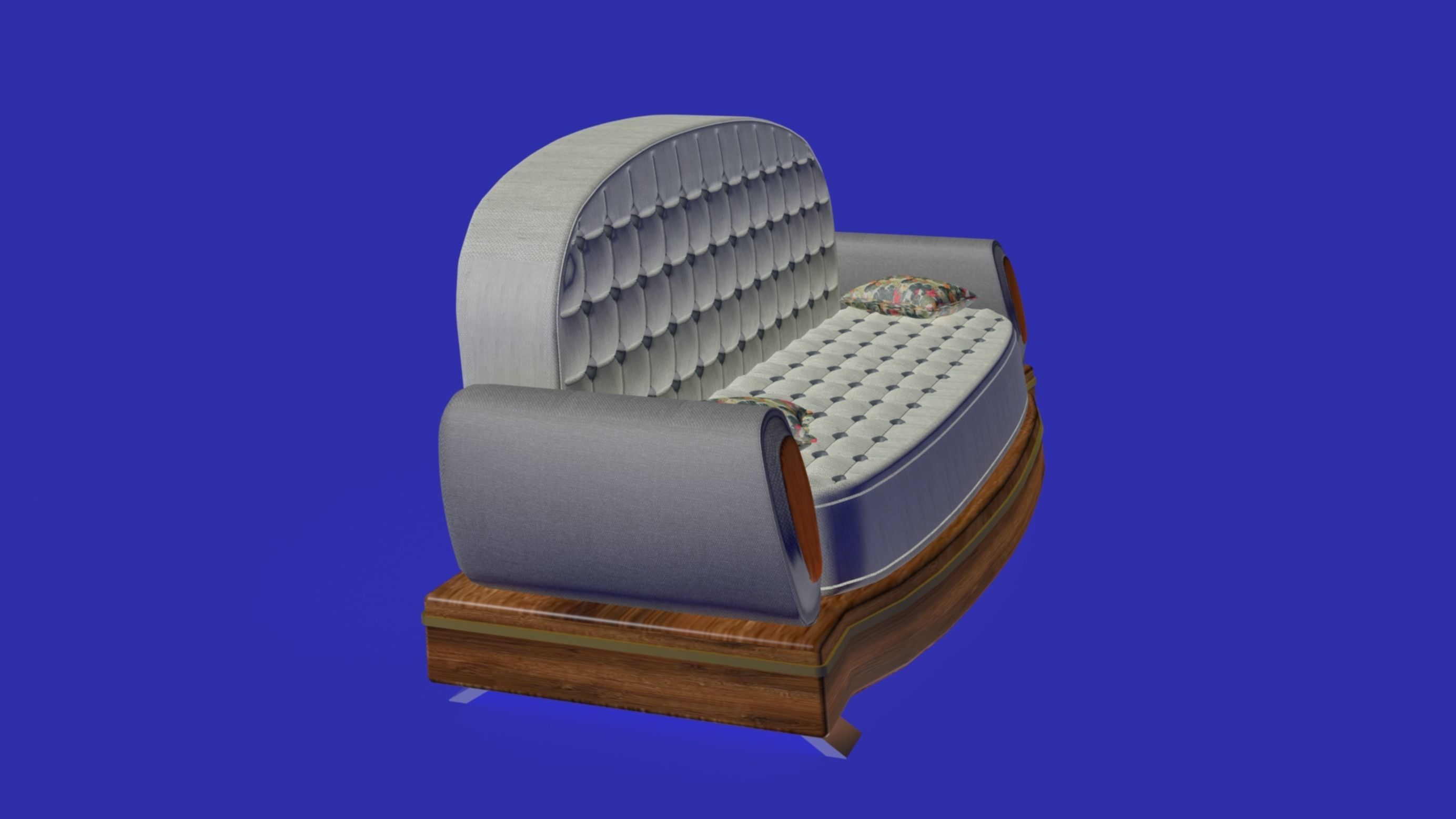 Sofa rounded chesterfield 3D model_4