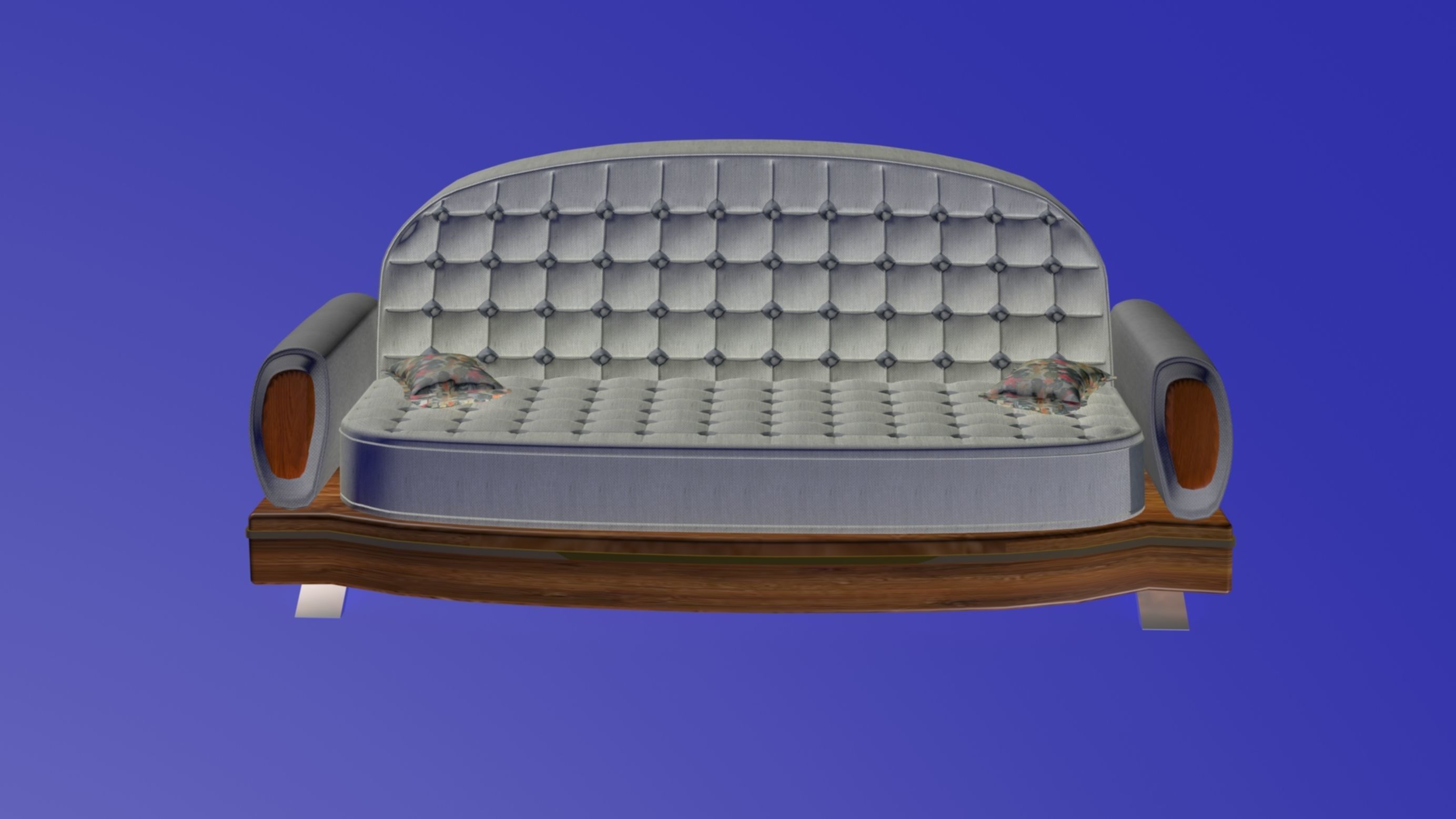 Sofa rounded chesterfield 3D model_3