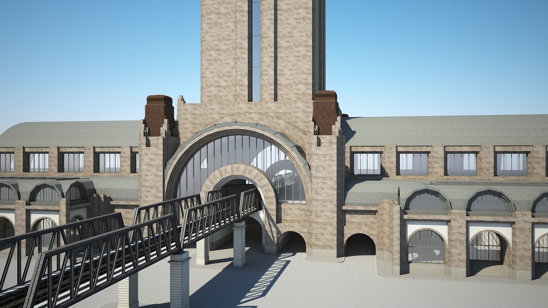 Train Station 3D model_6